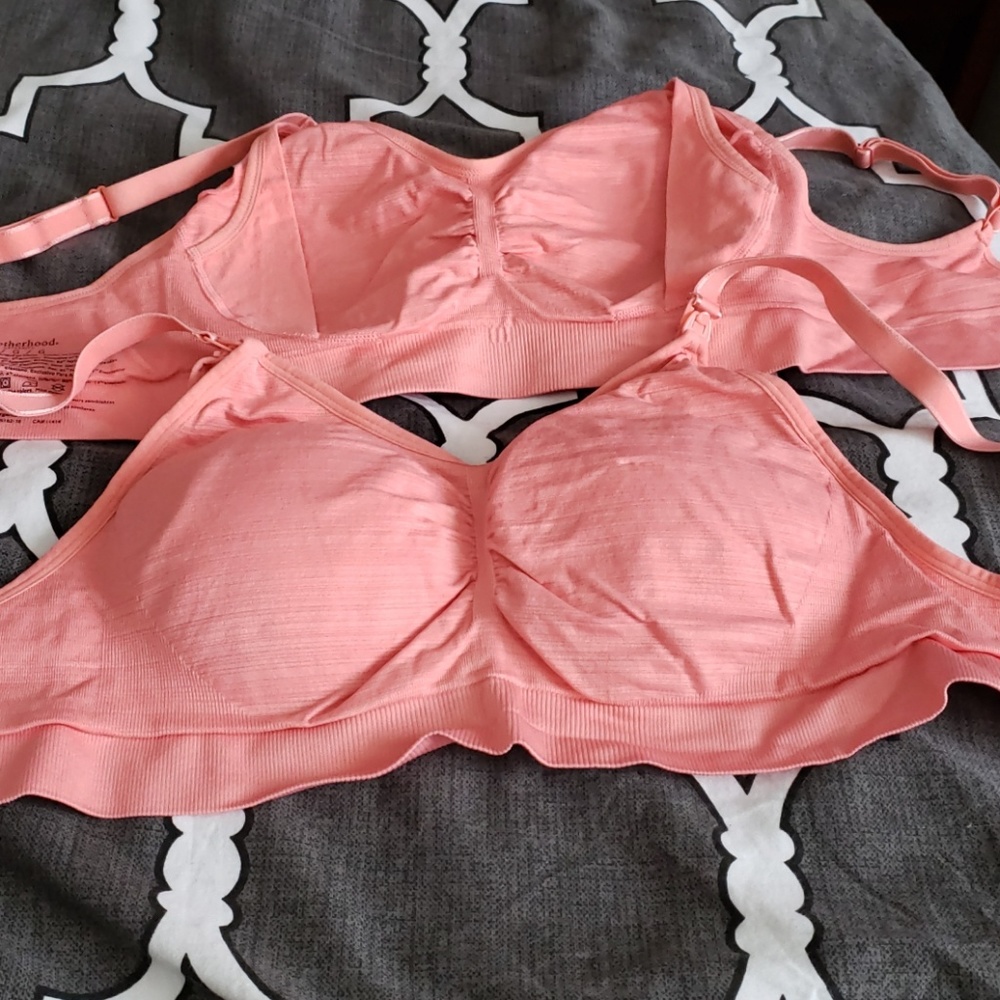 2 Motherhood coral nursing bras